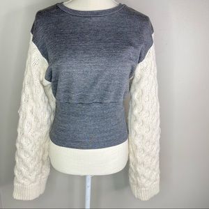Zara Grey Puff Balloon Sleeves Sweater